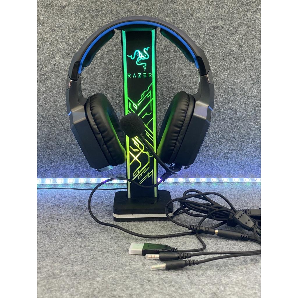 HEADPHONE LED GAMING K8 GUNMUS , CÓ MIC , JACK USB KÈM JACK 3.5MM