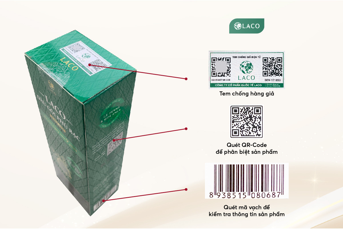 Dầu Gội Phủ Bạc LACO Black Hair, Nhuộm Tóc Đen Thảo Dược Chỉ Sau 9 Phút, Nhuộm Tại Nhà An Toàn 200ml