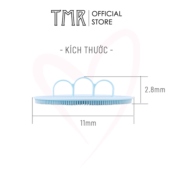 Miếng Pad Tắm Tẩy Tế Bào Chết Silicone Cao Cấp 11cm TMR SC11, nhẹ nhàng làm sạch trên da, giúp da mịn màng