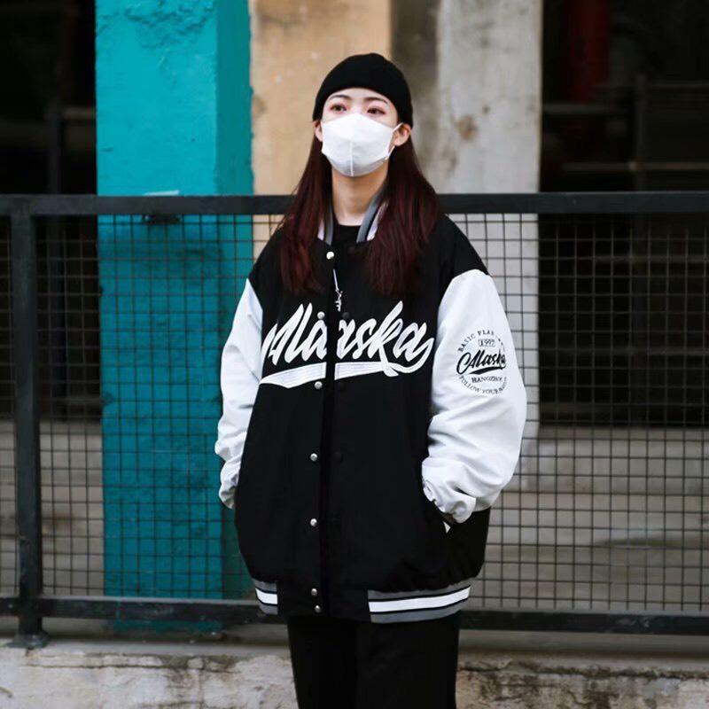 Áo Khoác Bomber Jacket in Print ALASKA Chất Gió Dù 2 Lớp Form Rộng Unisex Nam Nữ Couple Ulzzang Phong Cách Hàn