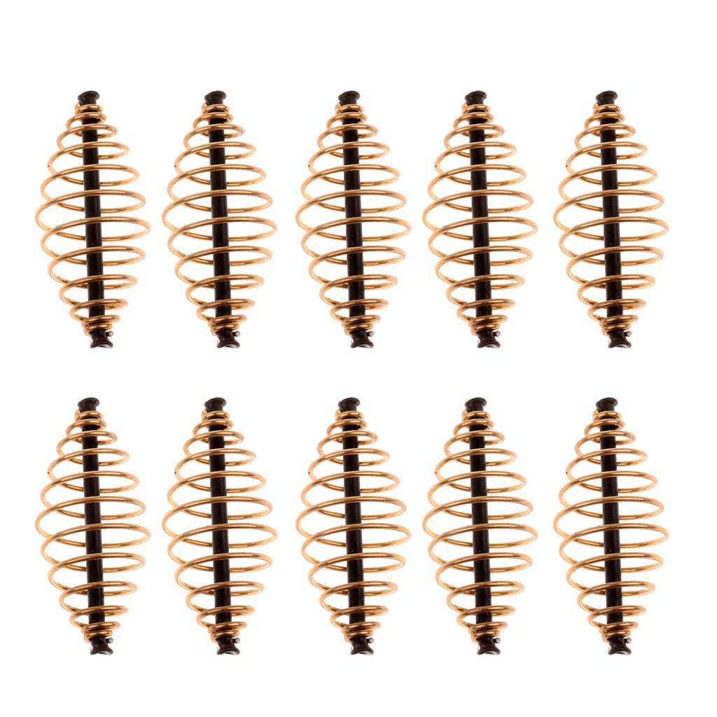 10pcs Carp Spring Inline Fishing Feeder Coarse Fishing Tackle Baits Cage