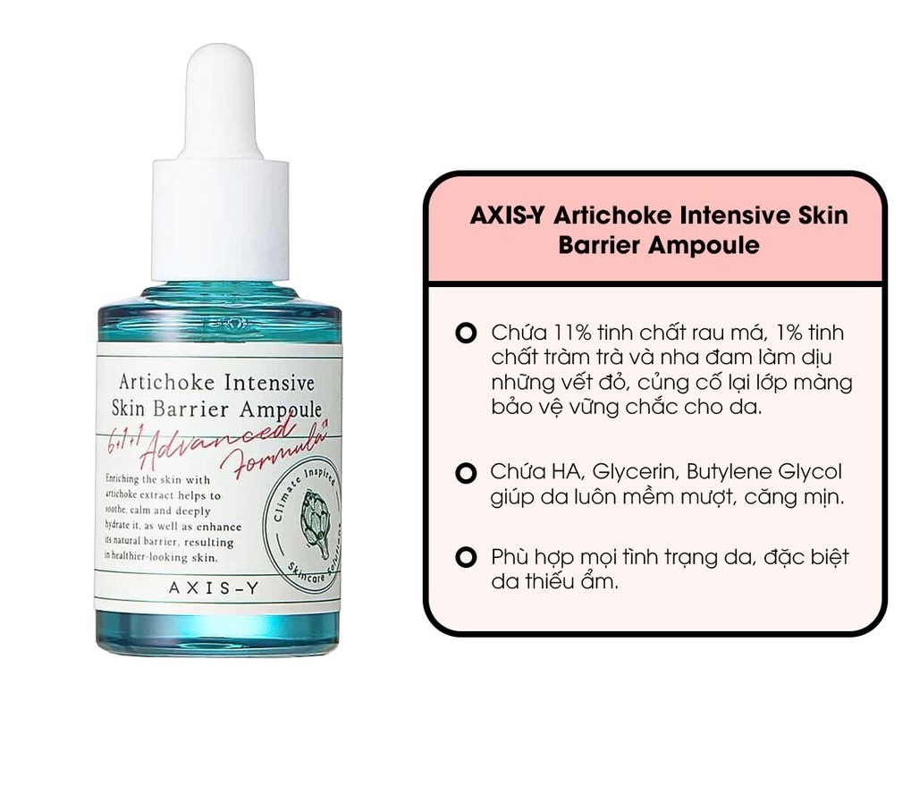 Serum dưỡng ẩm và phục hồi da AXIS-Y Artichoke Intensive Skin Barrier Ampoule 30ml