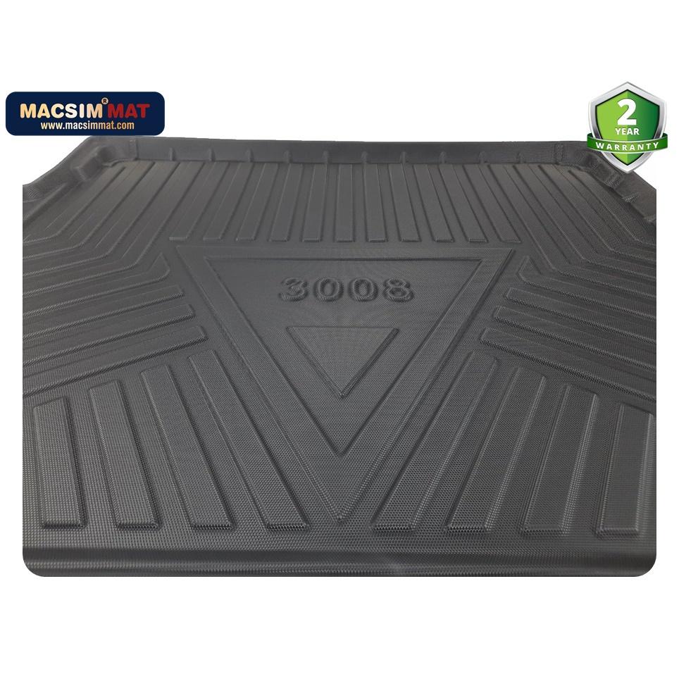 Thảm lót cốp xe ô tô Peugoet 3008 2017-2020 nhãn hiệu Macsim chất liệu TPV cao cấp màu đen