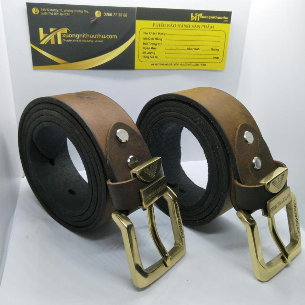 Thắt Lưng Da Bò SÁP Nguyên Tấm 100% Khóa Đồng Đúc Nguyên Khối,Dây Nịt Nam Hàng Chất