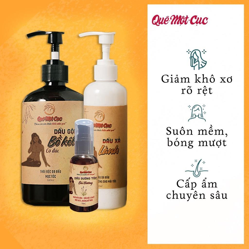Bộ dầu gội sạch gàu chuyên sâu 3 món cho tóc khô cứng Quê MỘT CỤC (handmade)