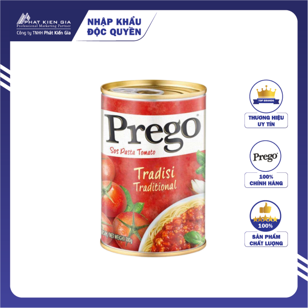 Sốt Mì Ý Cà Chua Truyền Thống Prego 300g - Thương Hiệu Mỹ, SX Malaysia | Prego Traditional Tomato Pasta Sauce 300g