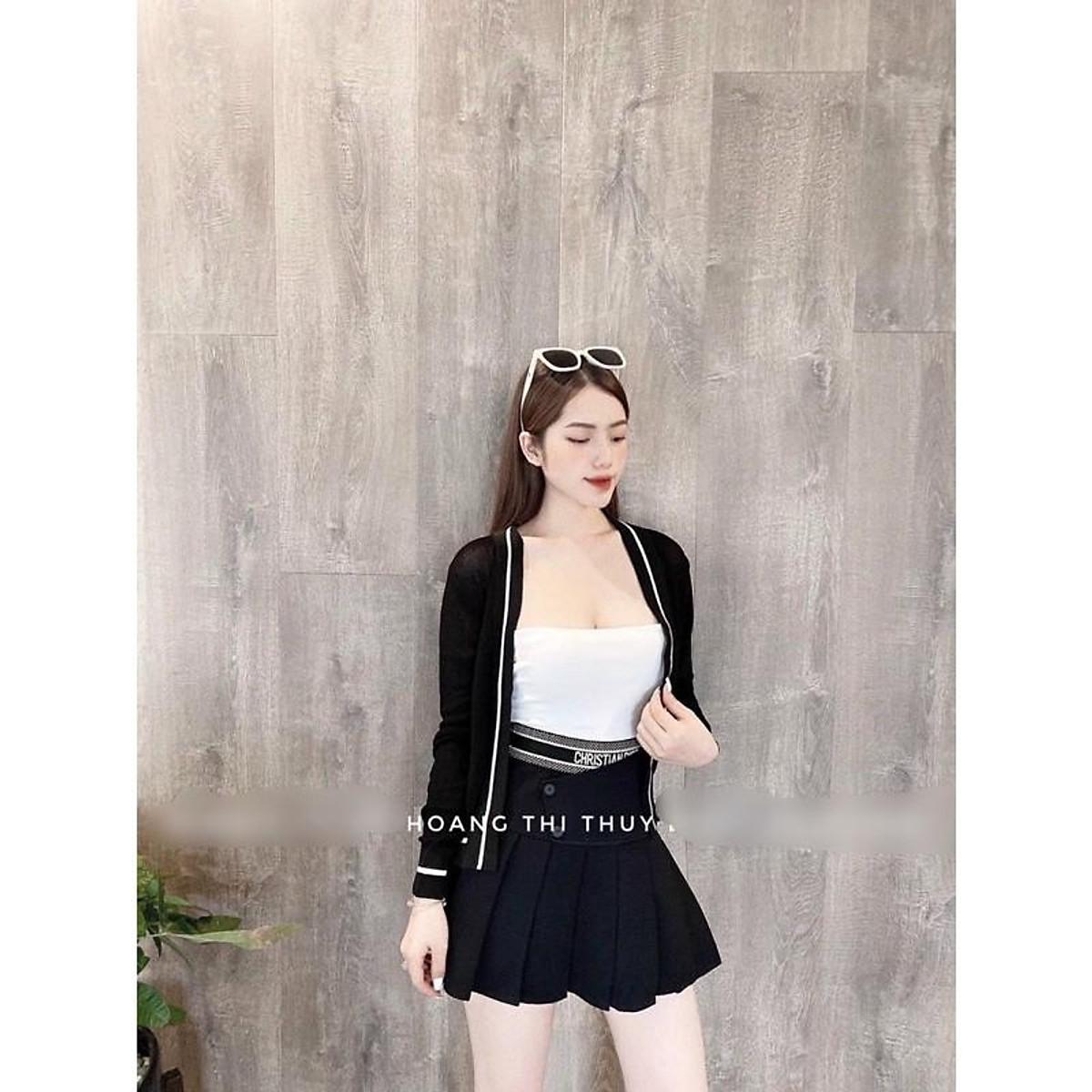 Áo khoác len gân viền siêu đẹp hot mùa đông