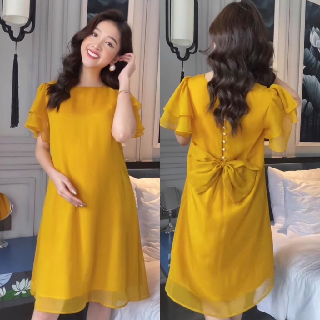 Váy bầu cao cấpthiết kế sang chảnh mặc đi làm đi chơi đều đượcFree size 43~68kg