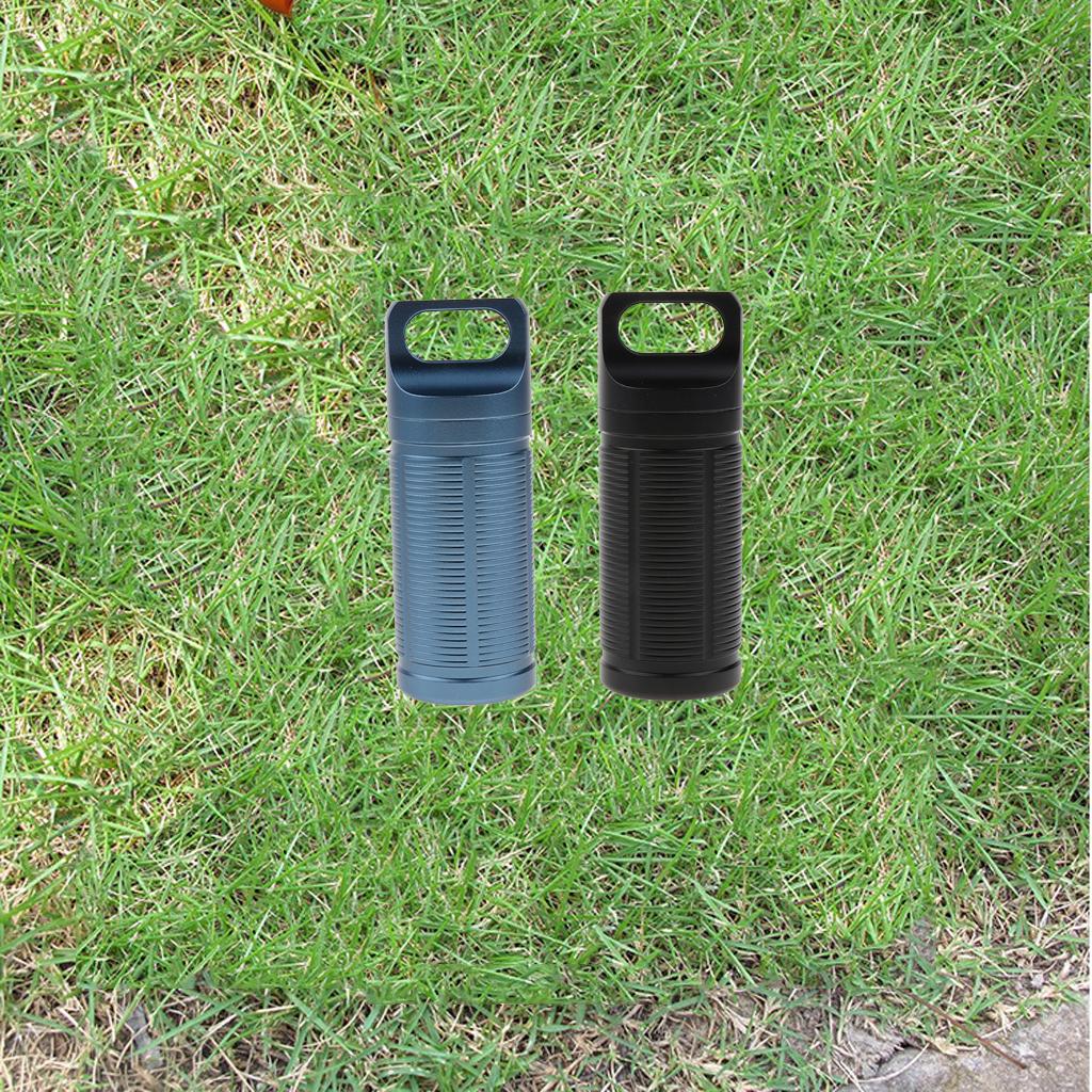 2PCS Titanium Outdoor Travel Waterproof Pill Case Box Bottle