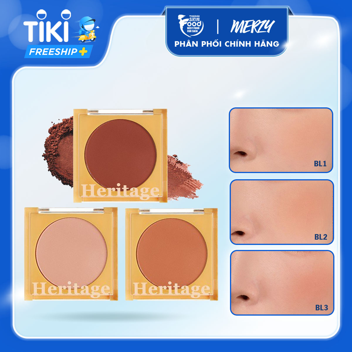 Phấn Má Hồng Dạng Nén Kiềm Dầu, Lâu Trôi Merzy The Heritage Blusher