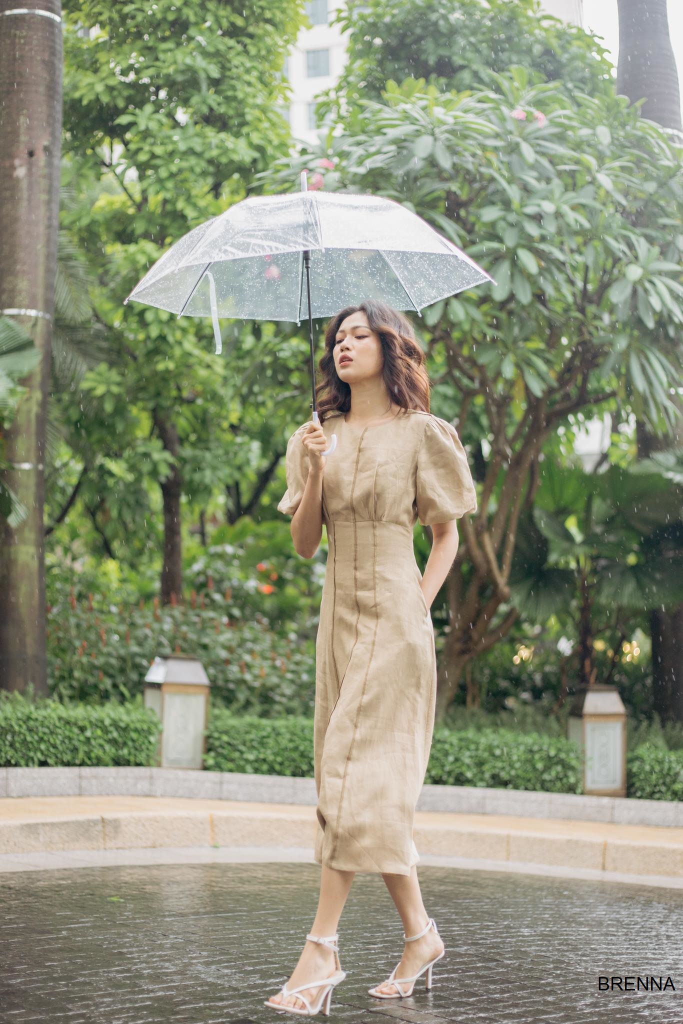 Váy maxi thiết kế - Đầm maxi tay phồng vintage Brenna dress - Đầm dự tiệc thiết kế 