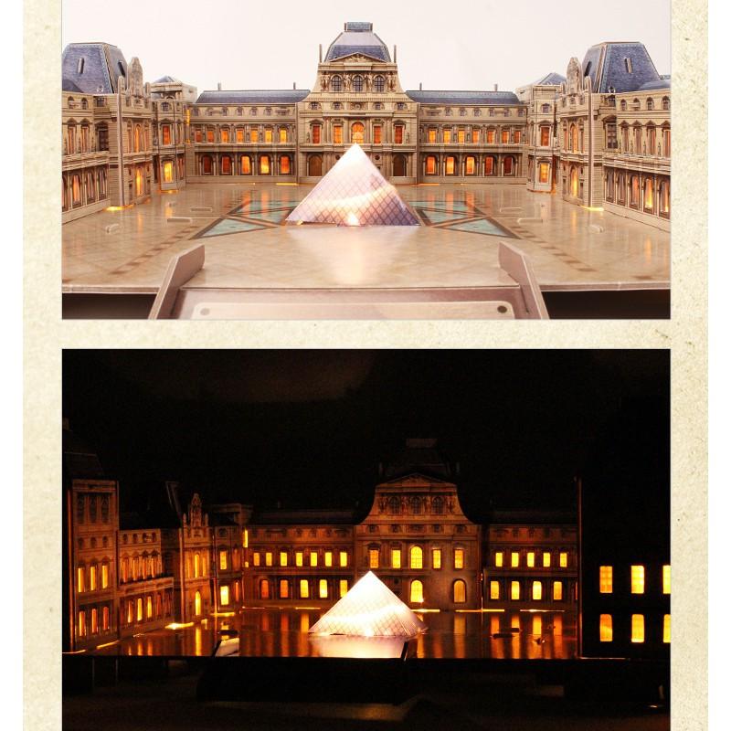 Mô hình giấy 3D - Led thư viện Pháp - The Louvre - (L517h)