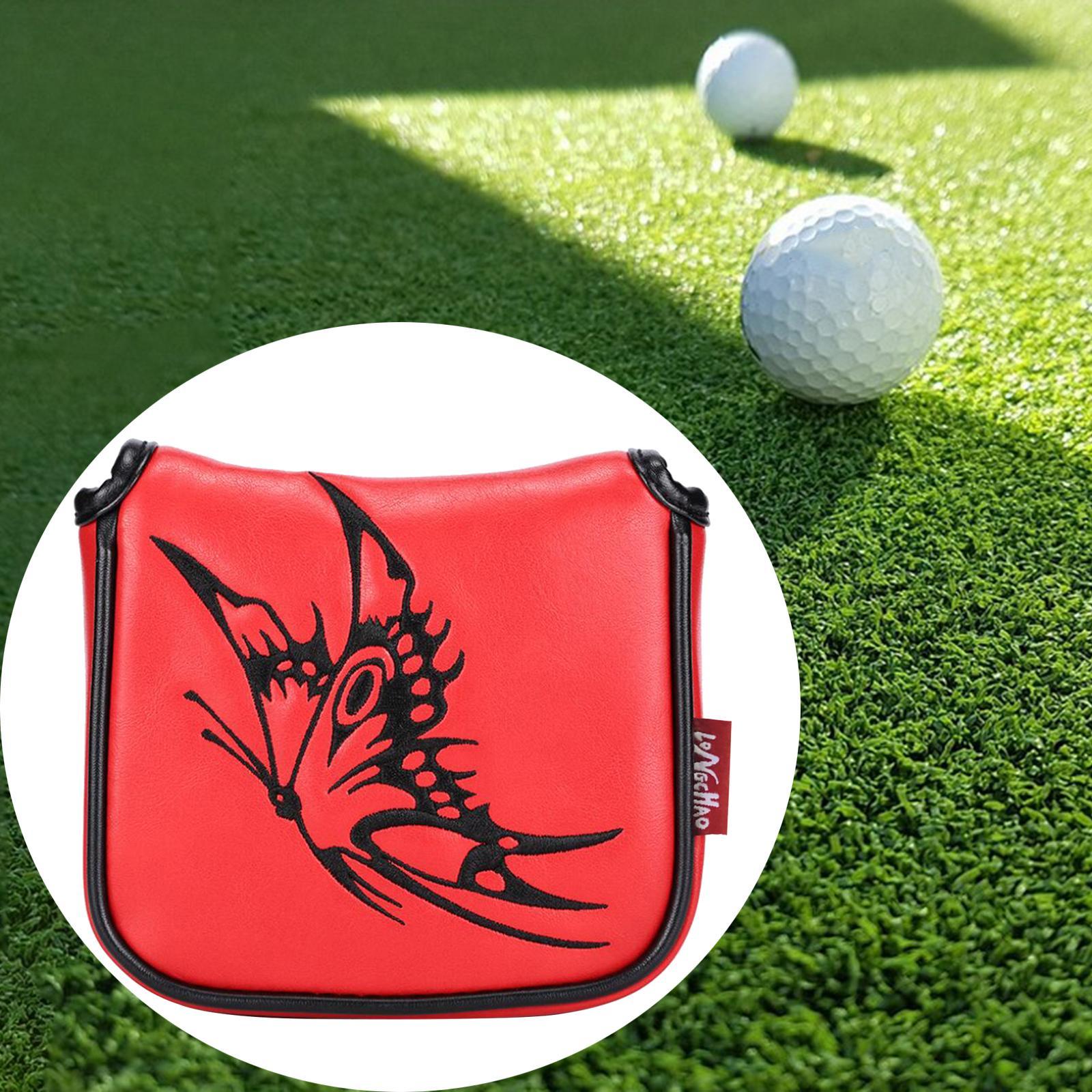 2PCS Universal Golf Mallet Putter Covers Headcover Magnetic Closure Guard