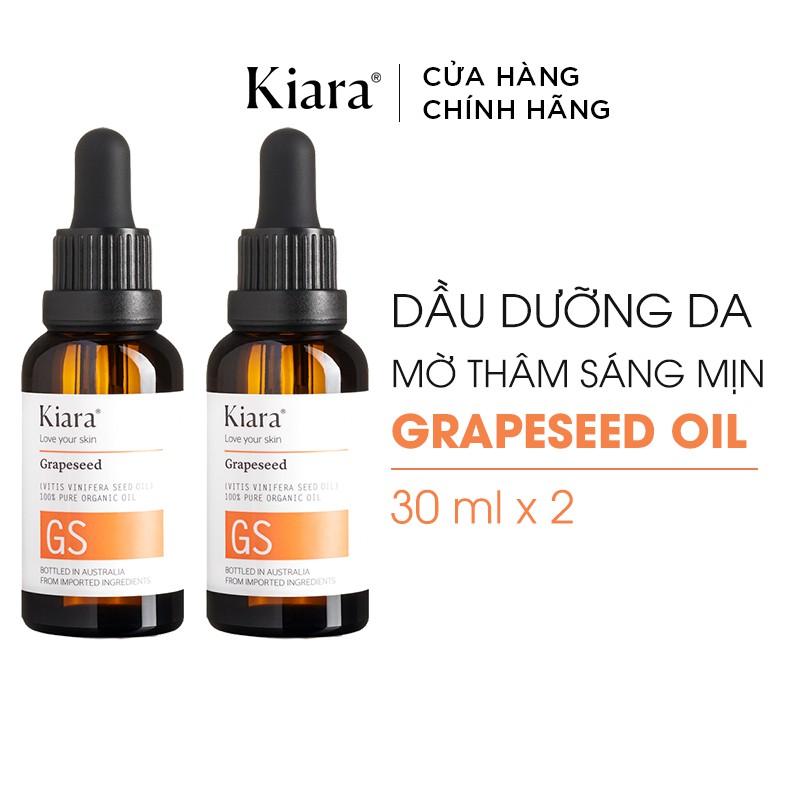 Combo 2 Chai Dầu Dưỡng Da Mờ Thâm Sáng Mịn Kiara Grapeseed Oil 2x30ml