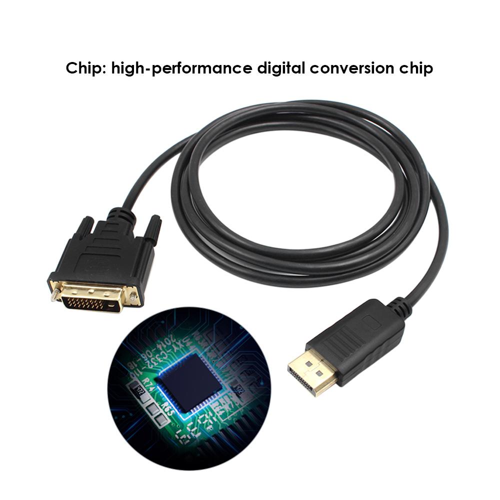 1.8M DP to DVI Adapter DisplayPort Display Port to DVI Cable Adapter Converter Male to Male Video Cable 1080P for