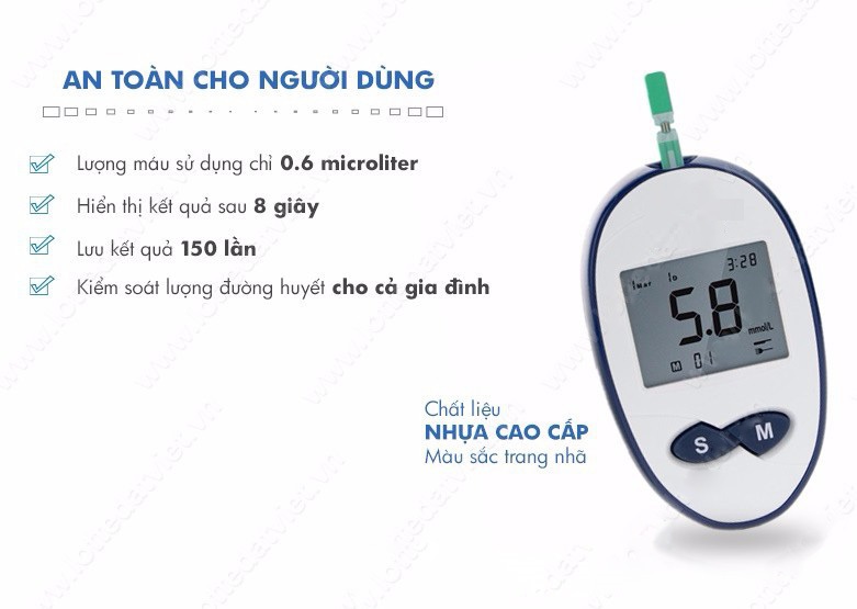 MÁY ĐO ĐƯỜNG HUYẾT - MÁY THỬ TIỂU ĐƯỜNG CHO KẾT QUẢ NHANH, CHÍNH XÁC