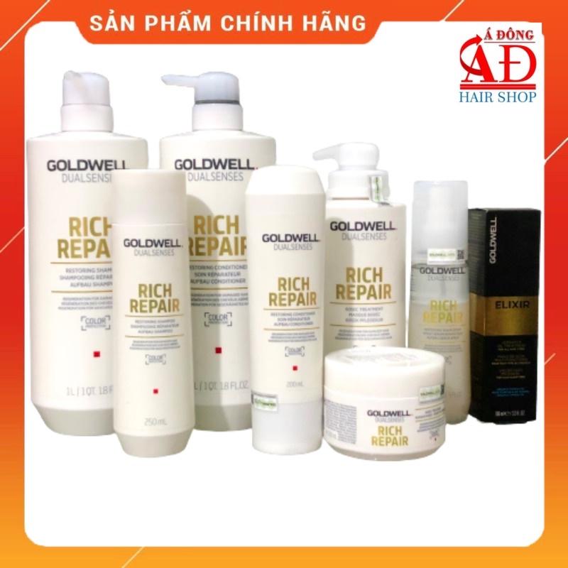 Bộ dầu gội xả Goldwell rich repair siêu phục hồi tóc hư tổn Đức