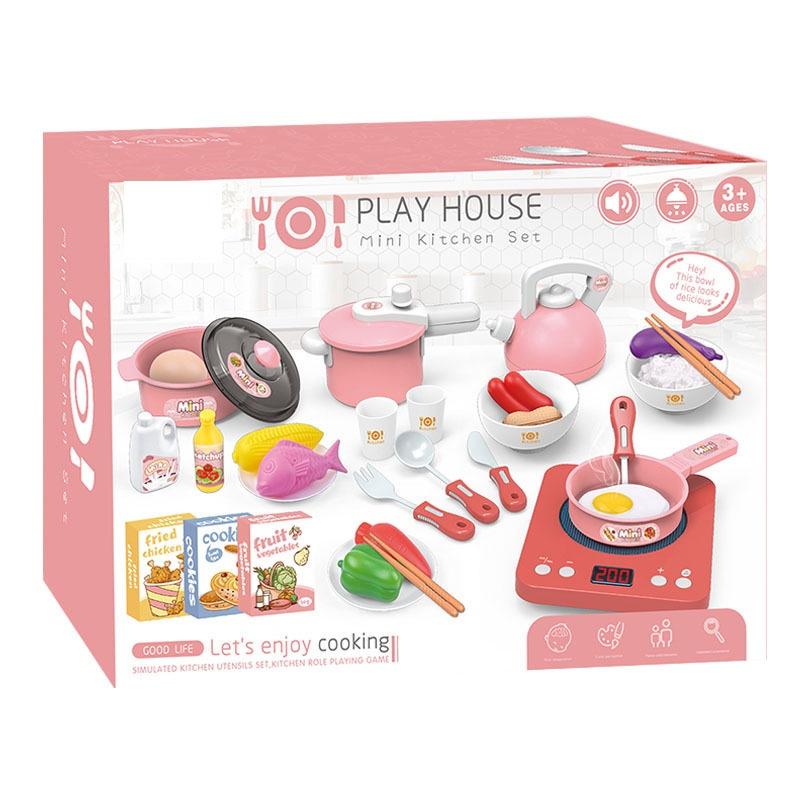 Đồ chơi nấu ăn 36 chi tiết hàng đẹp, nhựa an toàn cho bé thỏa sức sáng tạo_Mini kitchen 36pcs