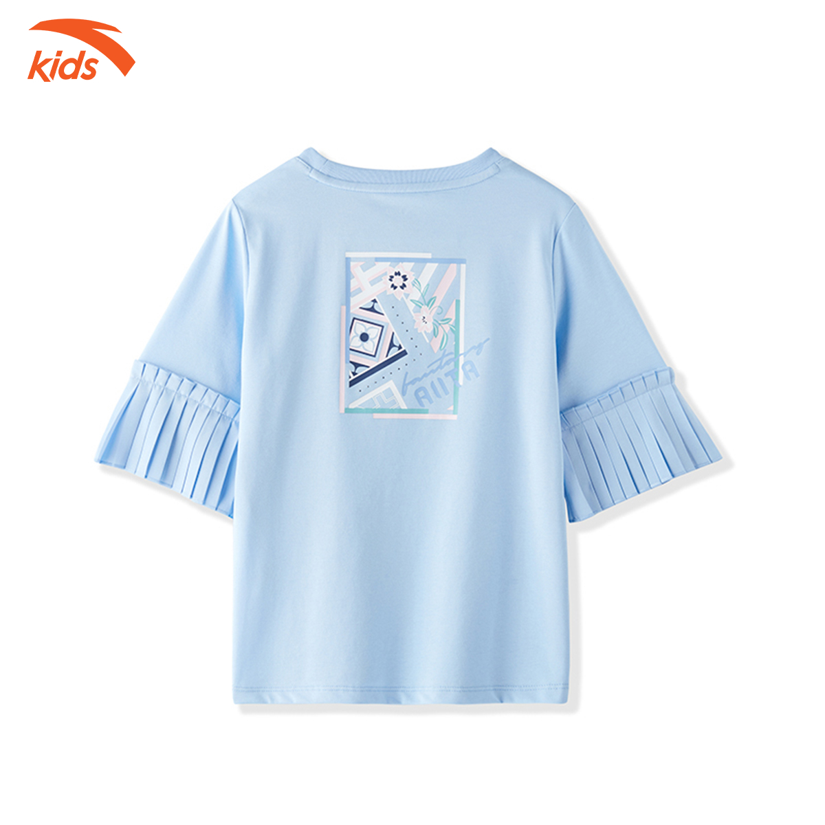 Áo thun thời trang bé gái thương hiệu Anta Kids 362138141 vải tổng hợp, thoáng khí, co giãn 4 chiều