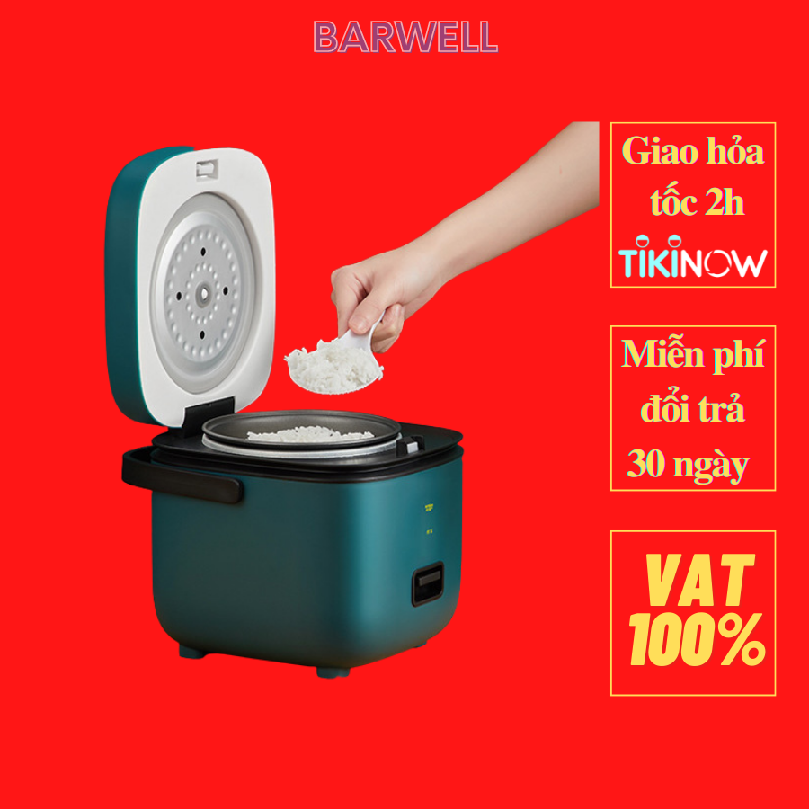 Nồi Cơm Điện BARWELL Mini Đa Năng Dùng Cho 1-2 Người Ăn Kèm Muỗng, Cốc Đong Và Khay Hấp-Giao Màu Ngẫu Nhiên-Hàng Chính Hãng