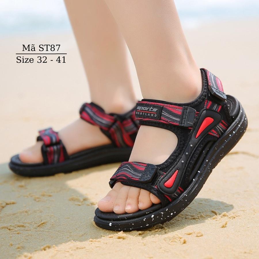 Giày sandal quai ngang cho bé trai 6 - 15 tuổi dép quai hậu trẻ em đi học đi chơi dáng thể thao năng động cá tính ST87