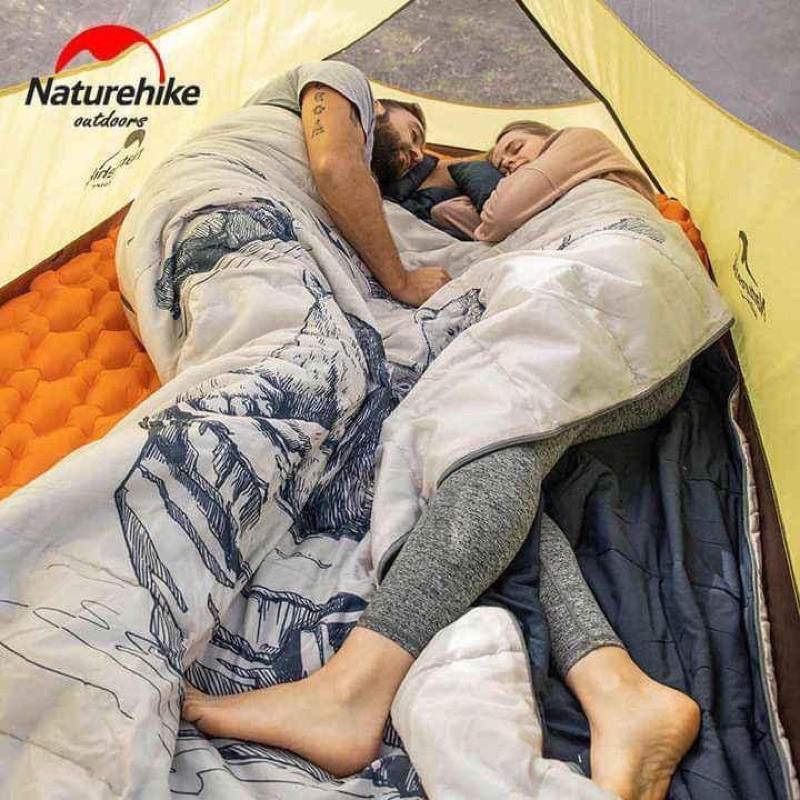 Túi ngủ đôi kèm gối dã ngoại họa tiết Naturehike NH19S016-D