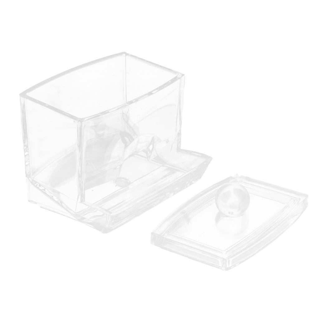 Clear Cotton Ball and Swab Holder Organizer Storage Box- Premium Quality Acrylic Round Container Makeup Pads Swab Holder Case