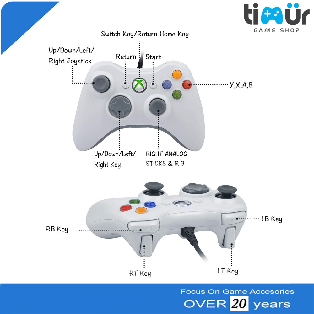 Tay cầm Xbox 360 Controller for Windows pc, xbox,laptop...Cổng USB Cắm là nhận