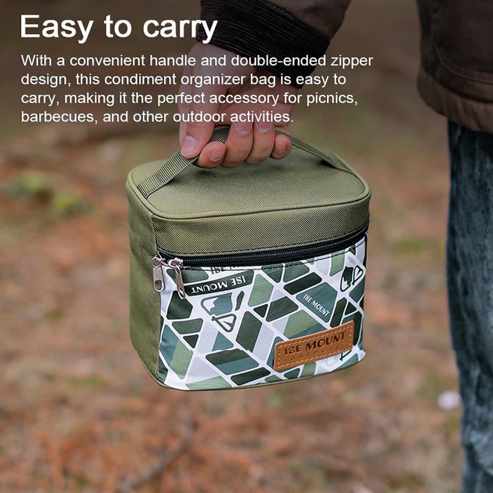 Outdoor Condiment Storage Set Camping Seasoning Jars Storage Bag Kit Portable BBQ Picnic Cruet Storage Bag Multifunctional Storage Bag