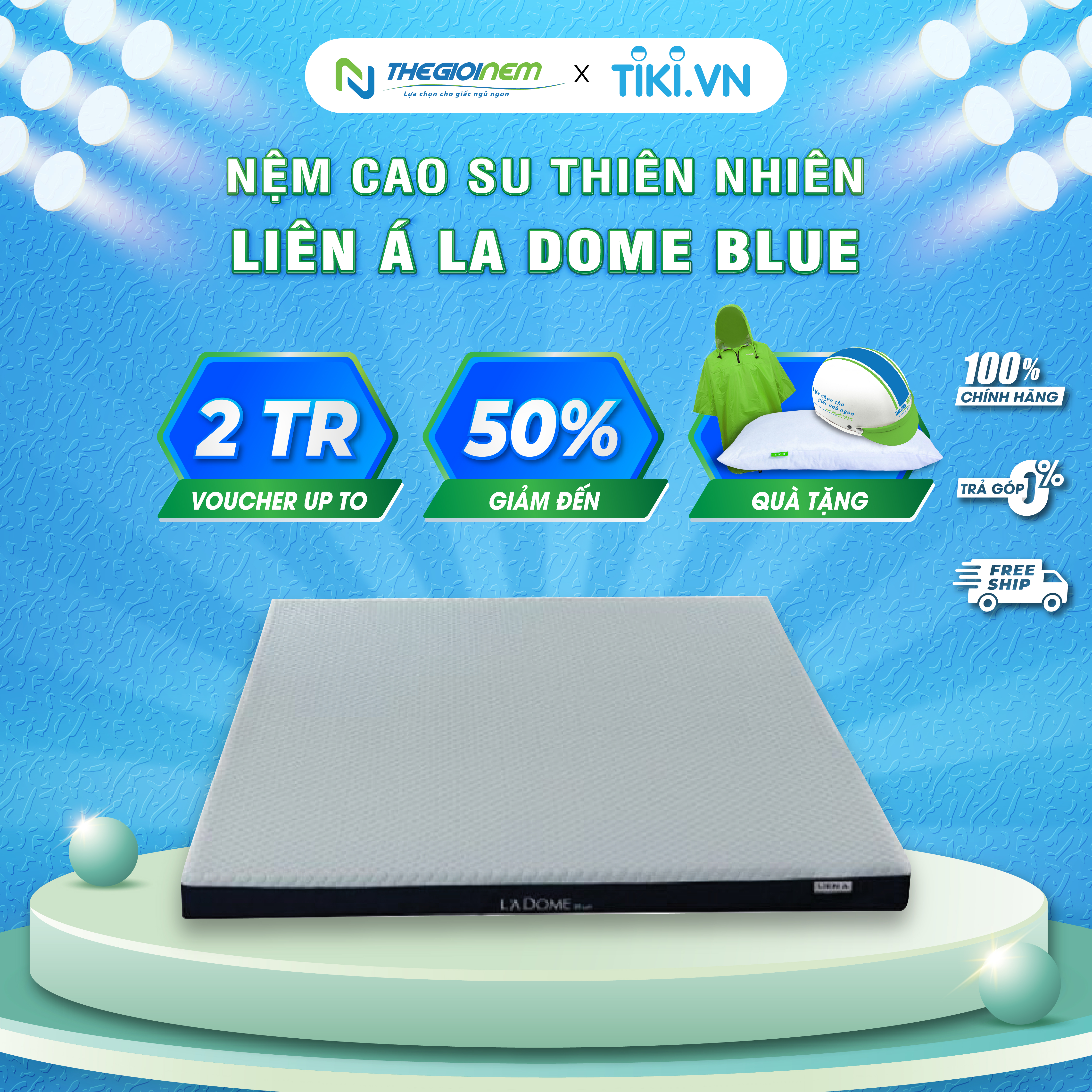 Nệm cao su Liên Á Dome Blue