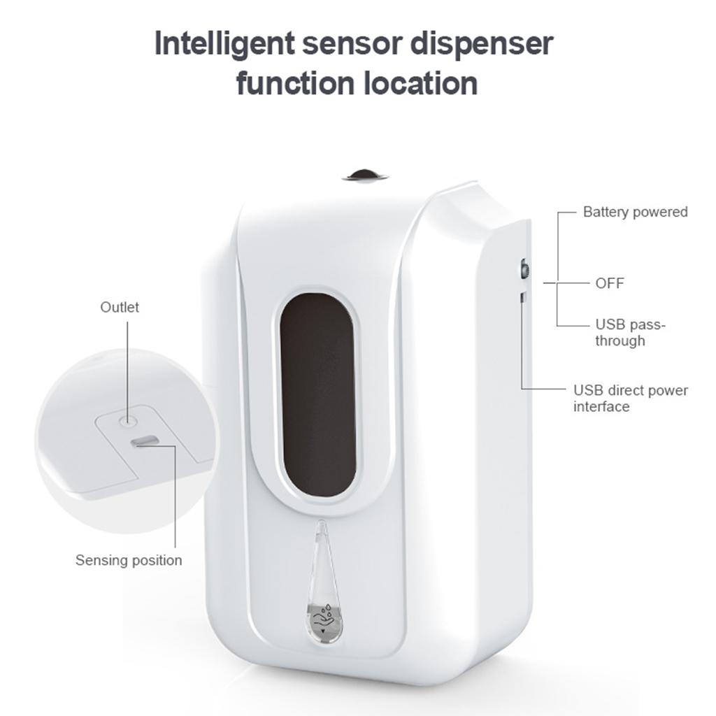 Automatic Soap Dispenser - Touchless Liquid Infrared Soap Pump, Wall-Mounted for Airport, Kitchen, Hotel, Restaurant Ultra-Large Capacity