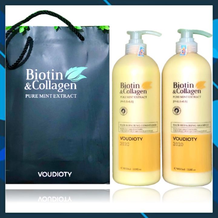 DẦU XẢ VOUDIOTY HAIR REPAIR BIOTIN &amp; COLLAGEN VÀNG MỀM MƯỢT PHỤC HỒI CHO TÓC HƯ TỔN 1000ML NEW 2024