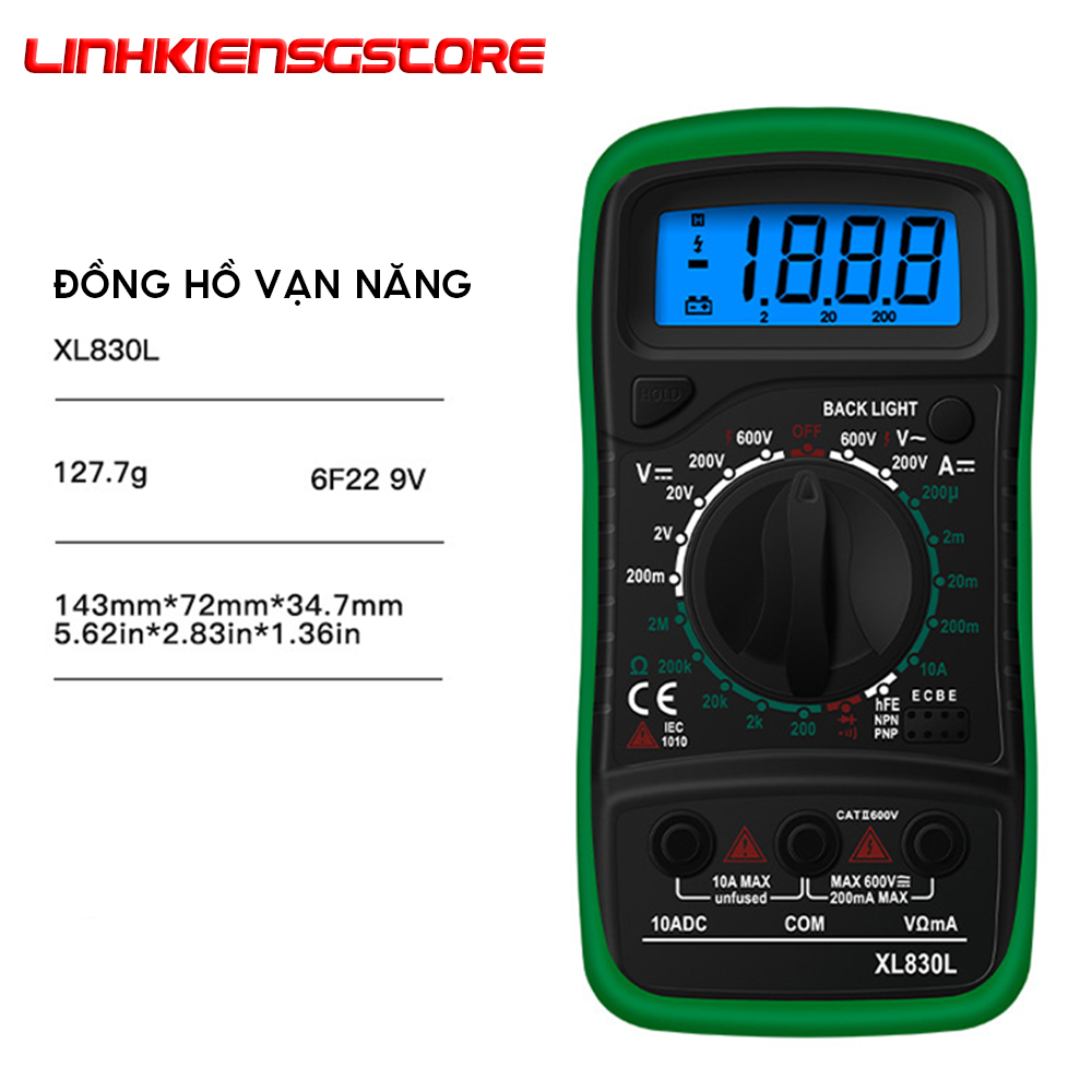 Đồng hồ vạn năng điện tử XL830L màn hình LCD