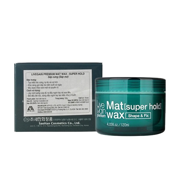 Sáp Cứng Livegain Premium Mat Wax 120g Hàn Quốc