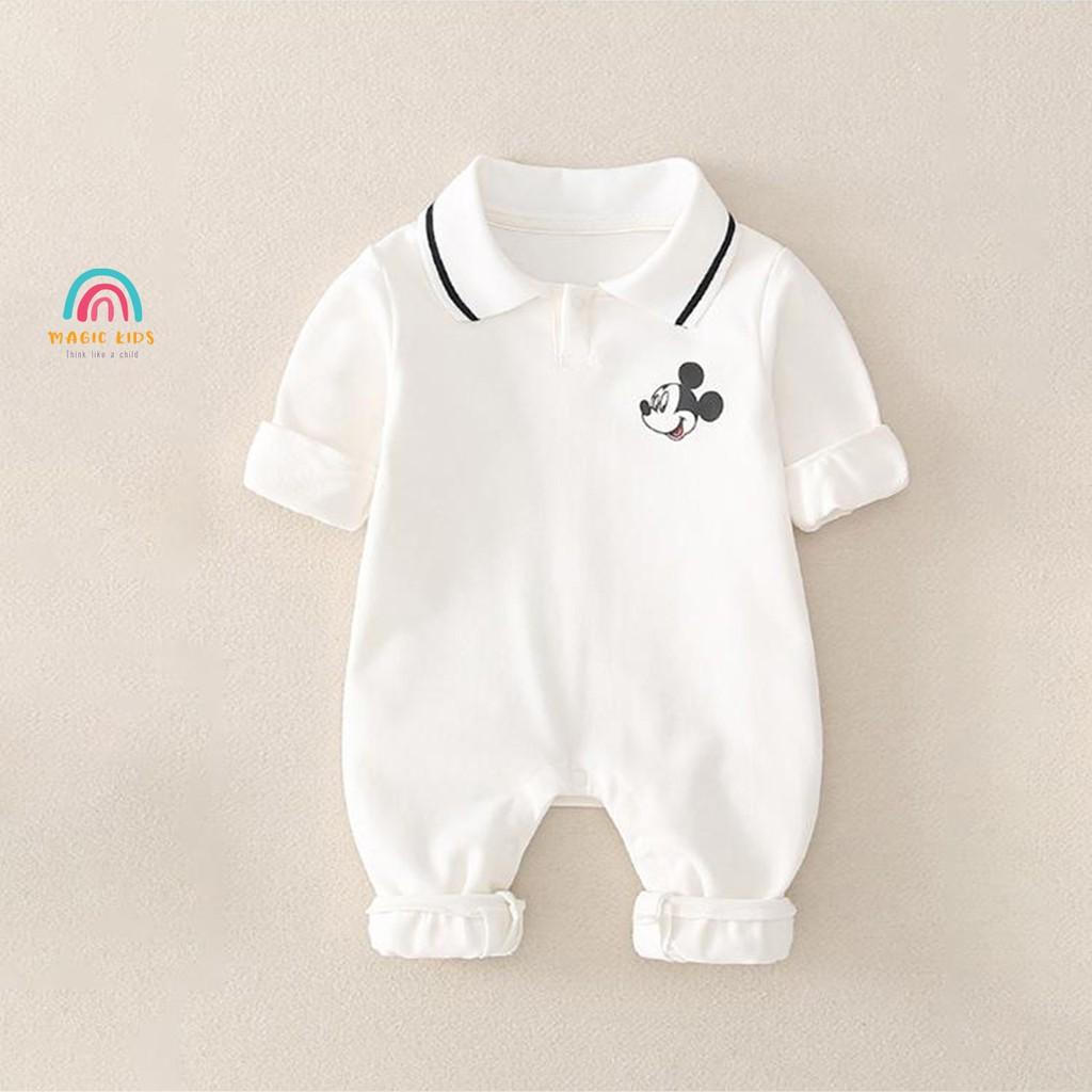 Bộ body dài tay cổ bẻ in hình Mickey nhỏ nhắn BL20006 - MAGICKIDS