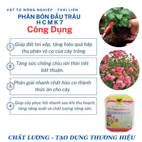 Phân đầu trâu HCMK7 hữu cơ trichoderma + TE - 1 kg
