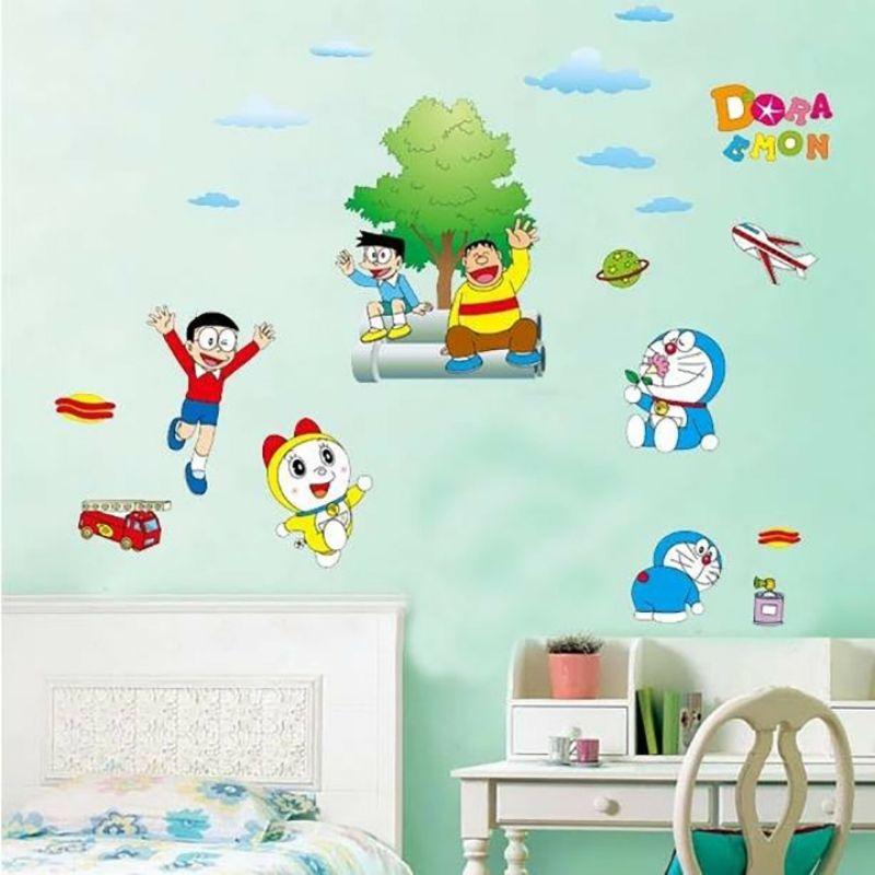 Decal dán tường doremon cho bé