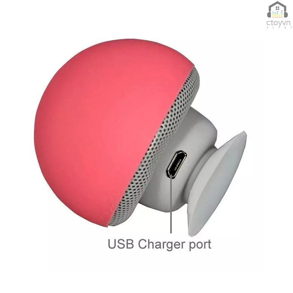 Bộ loa bluetooth không dây hình nấm kèm mic và đế hút chân không cho điện thoại thông minh