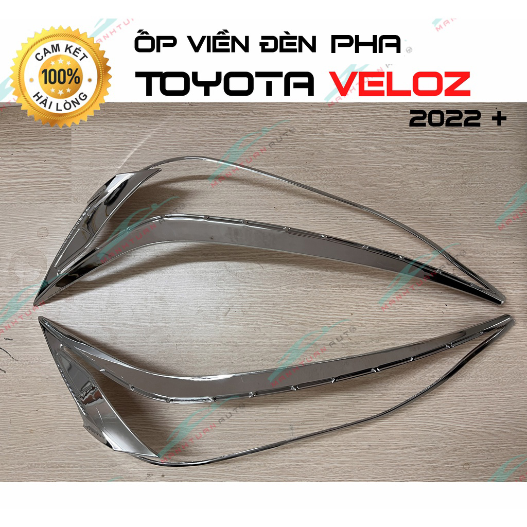 Ốp viền đèn pha, đèn hậu Toyota Veloz 2022 - 2023 hàng mạ crom cao cấp