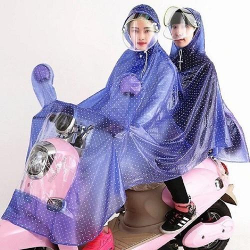 Áo Mưa 1 và  2 Đầu Cánh Dơi Chấm Bi Thời Trang Chất Liệu dẻo mềm - hàng việt - mầu tím