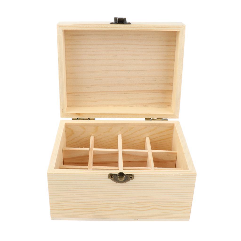 Essential Oil Wooden Storage Box Display Carry Case Organizer Hold 12 Bottle