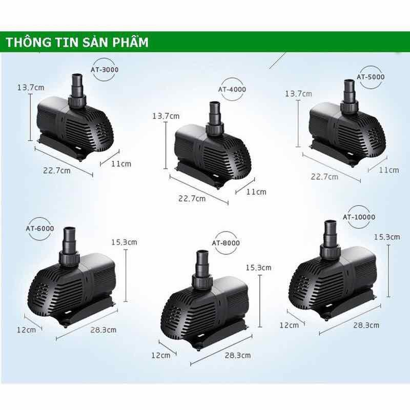 Atman AT 5000 - Máy Bơm hồ cá tiết kiệm điện và siêu bền - HÀNG CÔNG TY