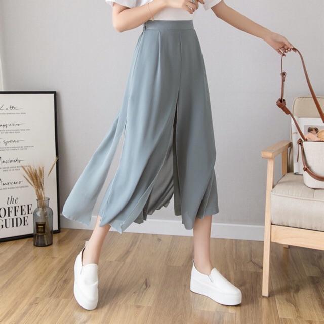 Quần váy xẻ 4 tà - Hàng May Thiết Kế