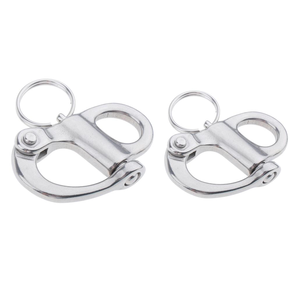 2pcs Stainless Steel Swivel Carabiner Kayak Quick Release Buckle