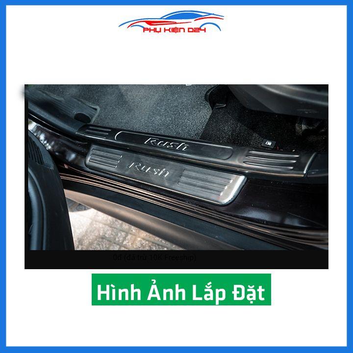Bộ ốp bậc cửa trong ngoài nẹp bước chân Rush 2018-2019-2020 Inox chống trầy trang trí xe