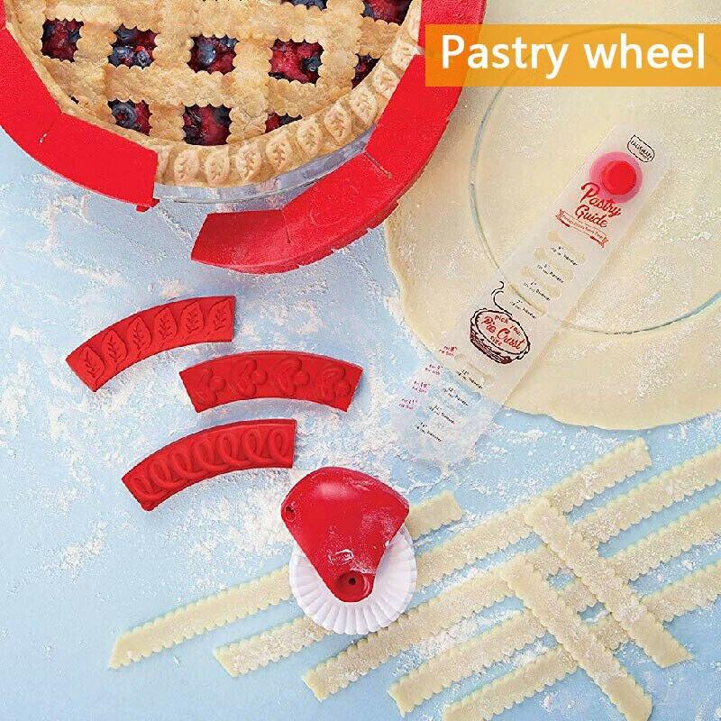 DIY Dough Cutting Tools Pizza Pastry Lattice Cutter Pastry Pie Decor Cutter Plastic Wheel Roller Pie Crust Kitchen Baking Tools