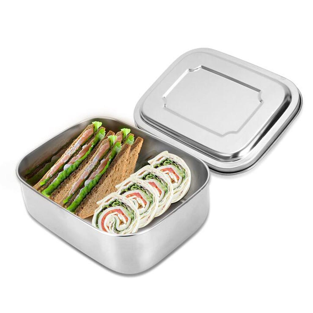Portable Stainless Steel Bento Lunch Box Dinner Snacks Food Container