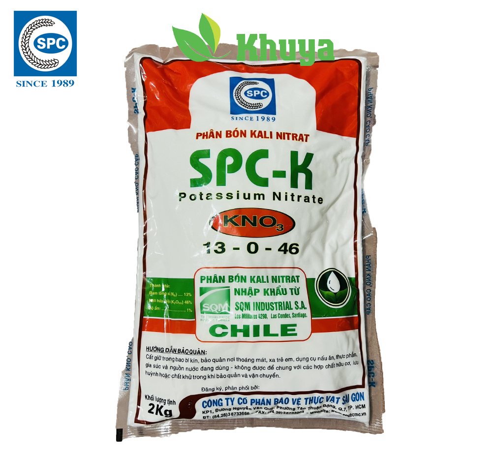 Phân bón Kali Nitrat SPC K KNO3 13-0-46 túi 2kg nhập khẩu Chile