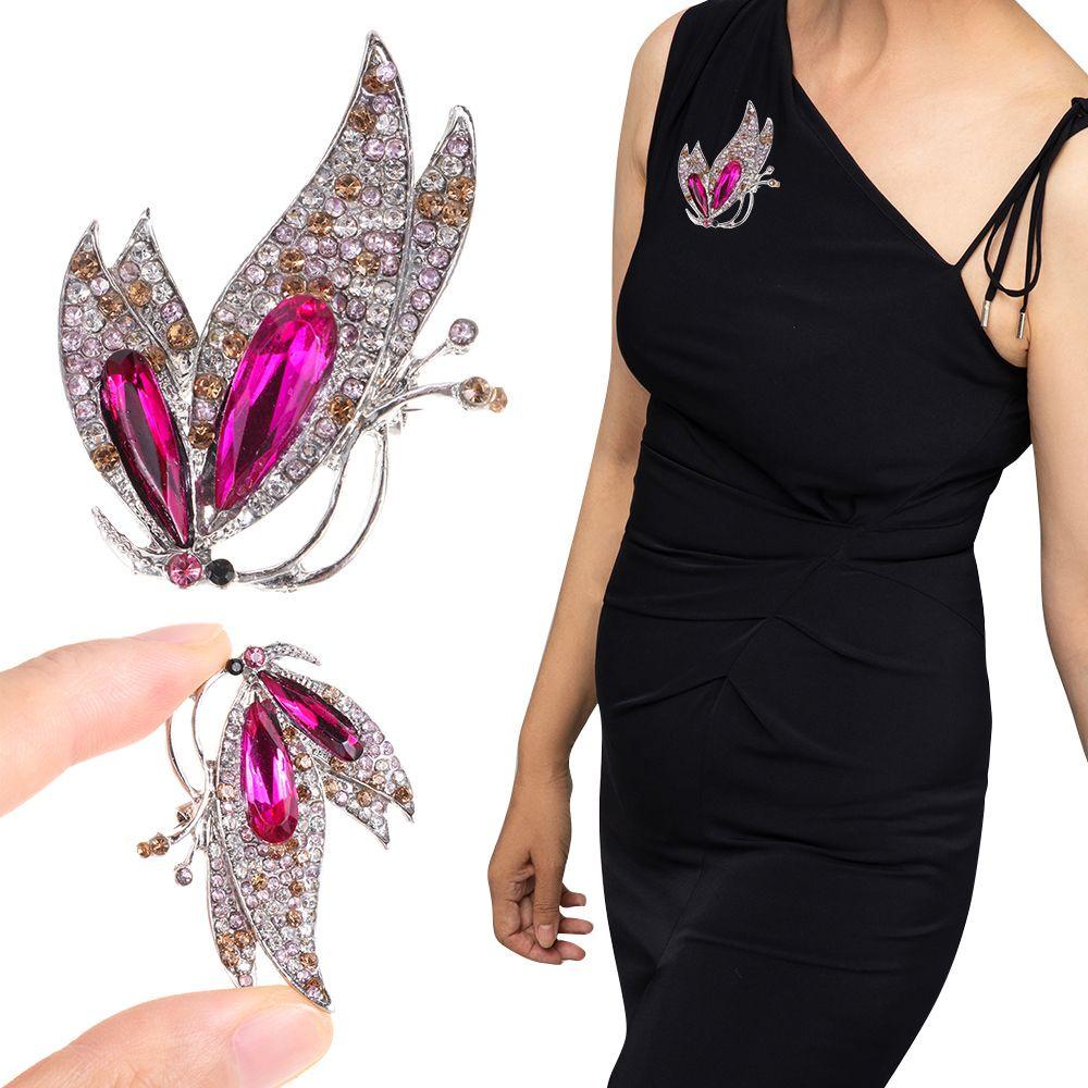 ☆YOLA☆ Korean-Style Pins Fashion Butterfly Brooch Sweater Scarf Wedding Elegant Clothing Accessories Alloy