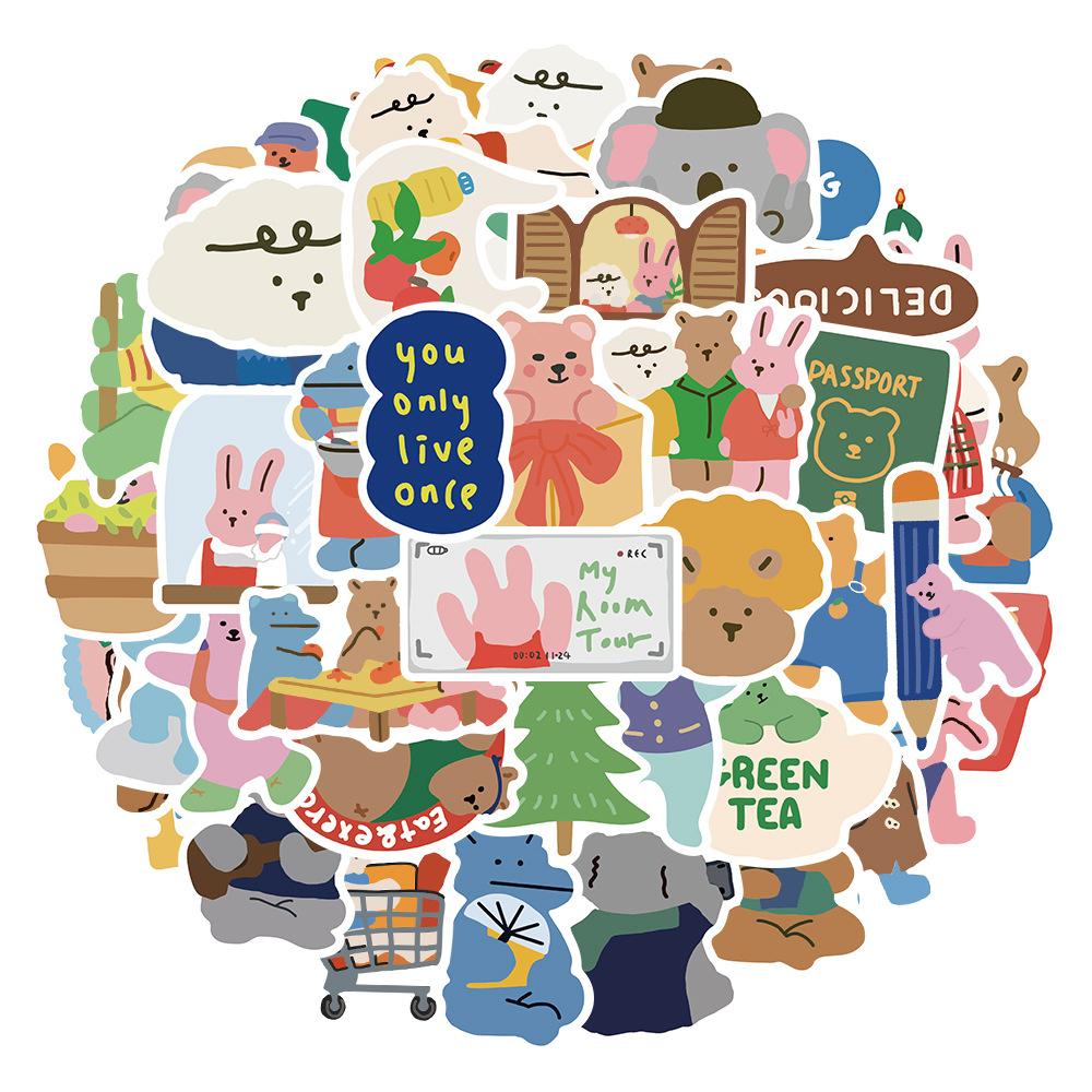 Sticker phong cách hàn quốc hoạt hình cute trang trí mũ bảo hiểm,guitar,ukulele,điện thoại,sổ tay,laptop-mẫu S47